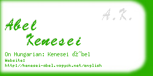 abel kenesei business card